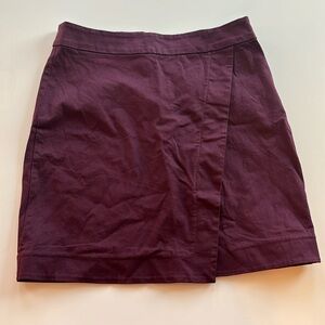 Porridge Women’s Burgundy Mini Skirt with Slit | Size Small